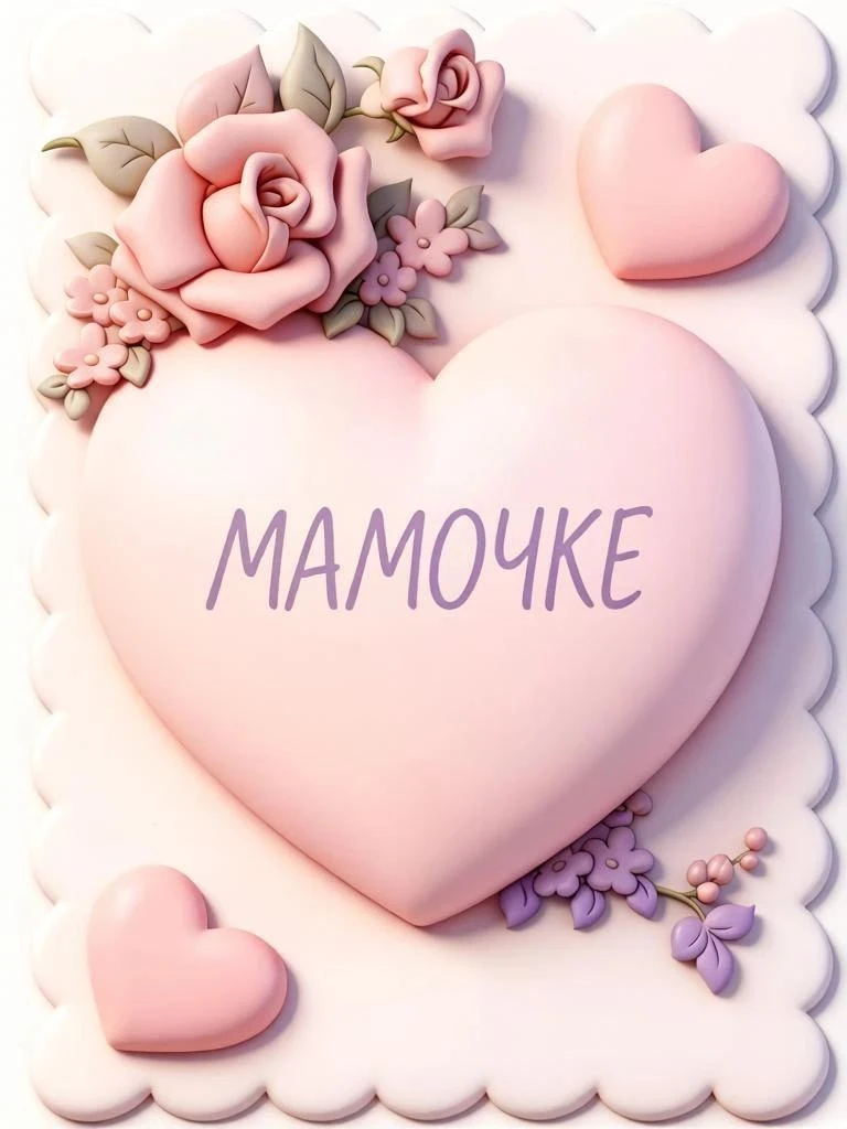 Открытка - раскраска для Мамочки.