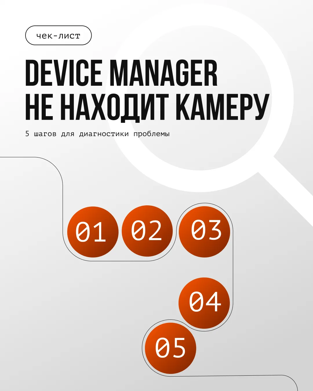 Собрали чек-лист на случай, если Device Manager не находит камеру.