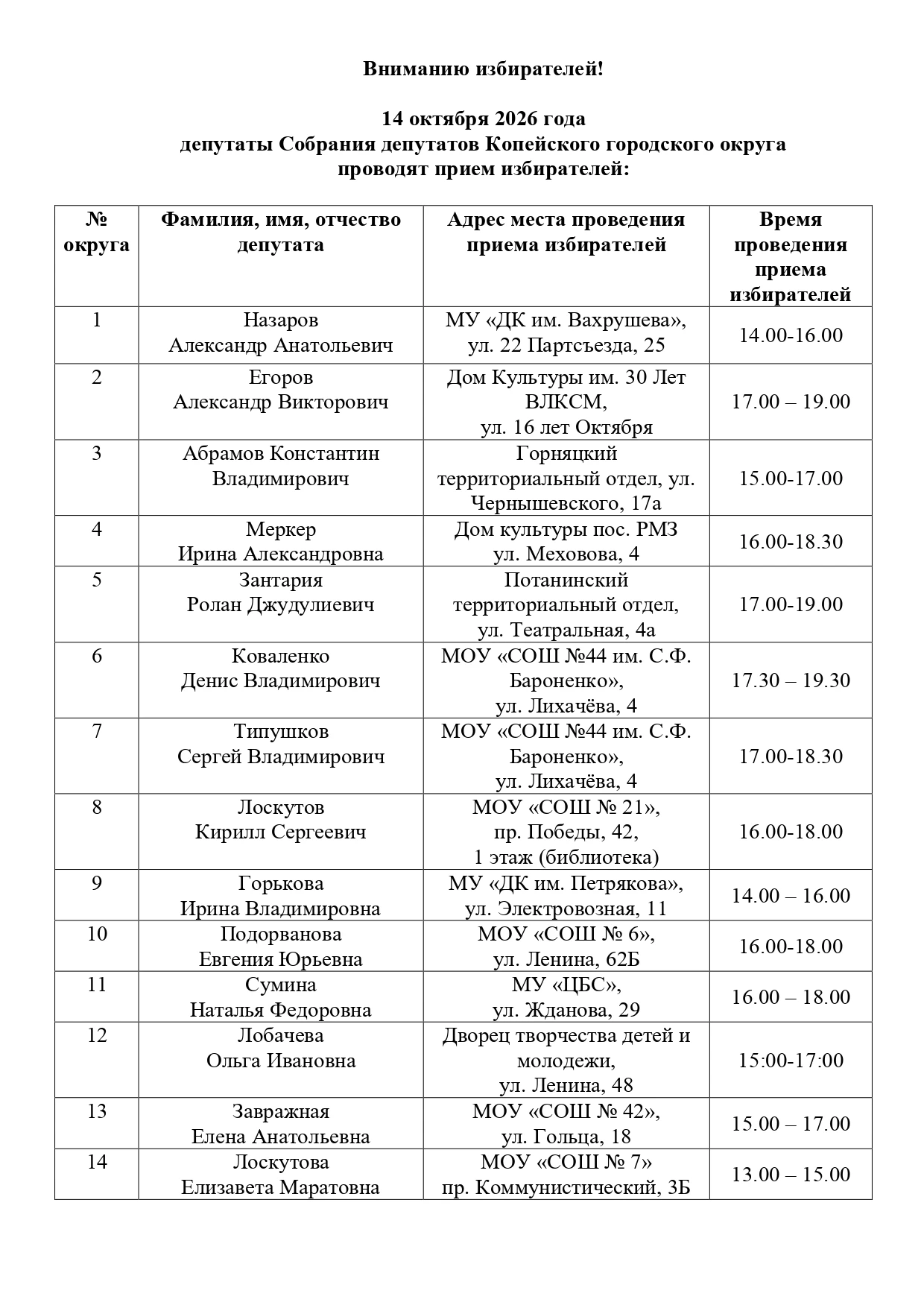 📢 Внимание копейчане!