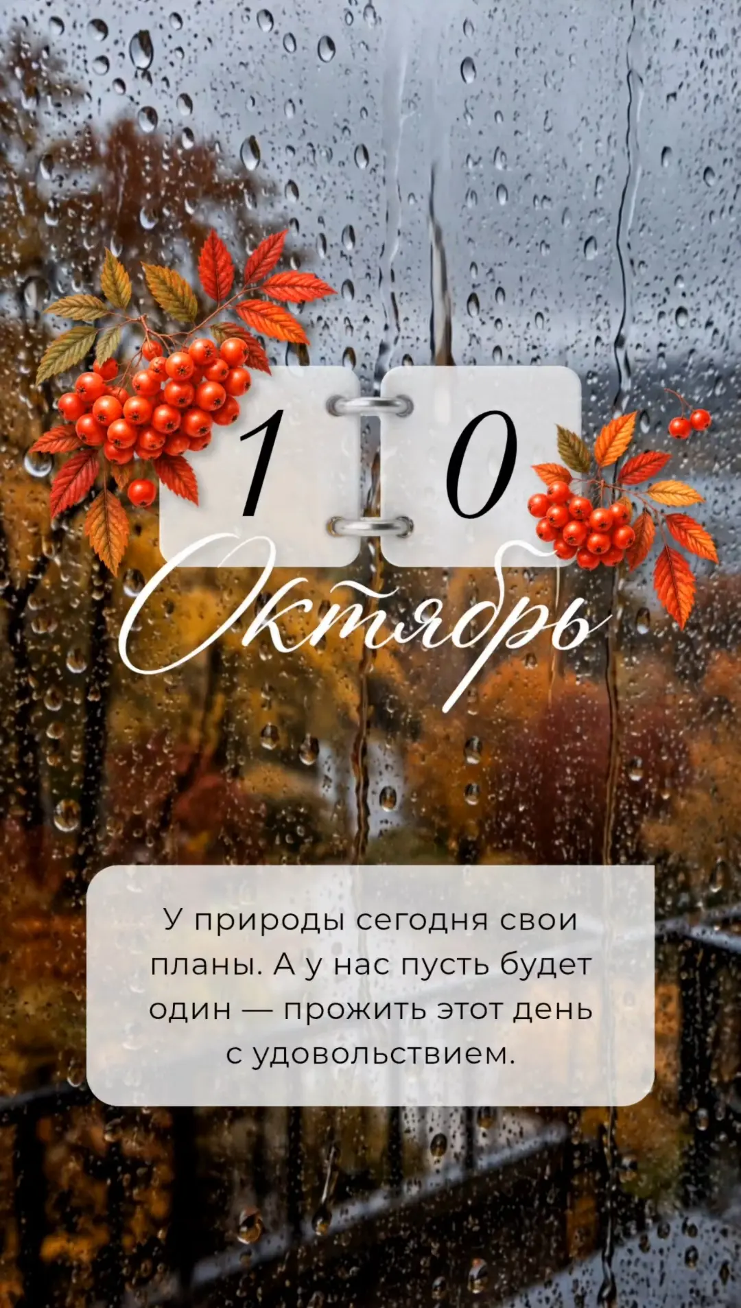 У природы сегодня свои планы. А у нас пусть будет один — прожить этот день с удовольств...