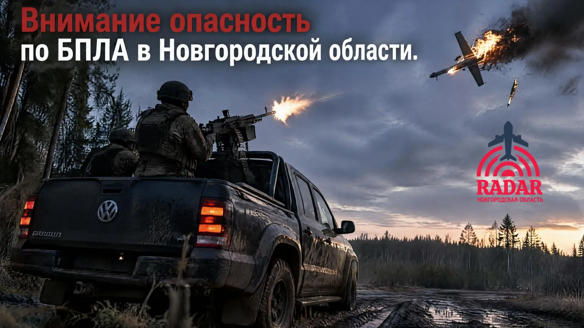 🔴 Новгородская область, опасность по БПЛА ПОВТОРНО!!;
