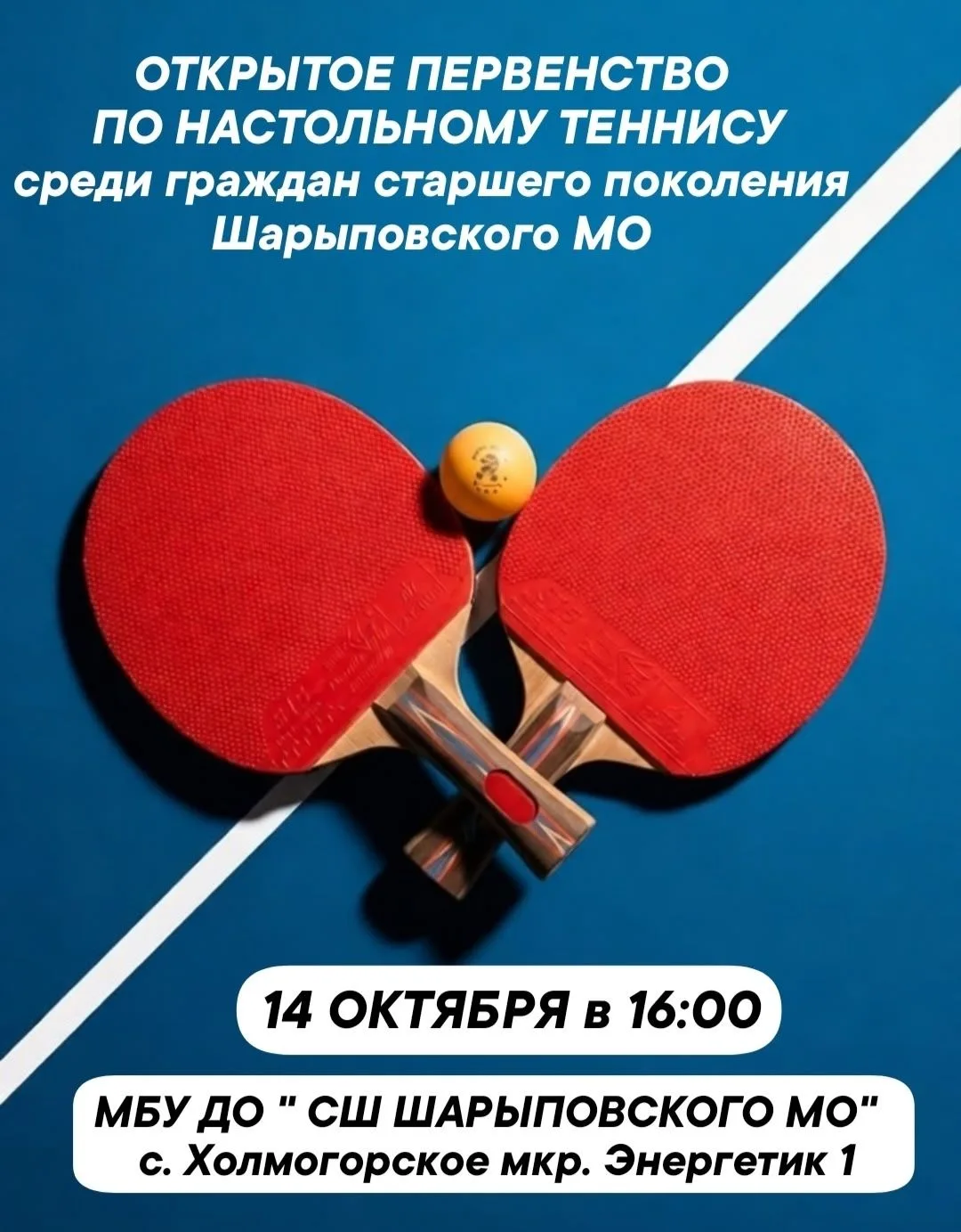 Открытое первенство по настольному теннису: ждём игроков старшего поколения!