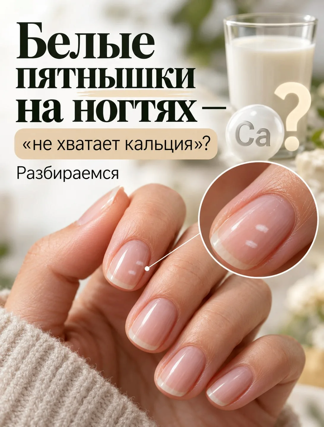 💅 Белые пятнышки на ногтях? Правда, что не хватает кальция?