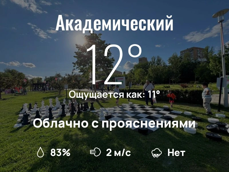 Что с погодой в Академическом?