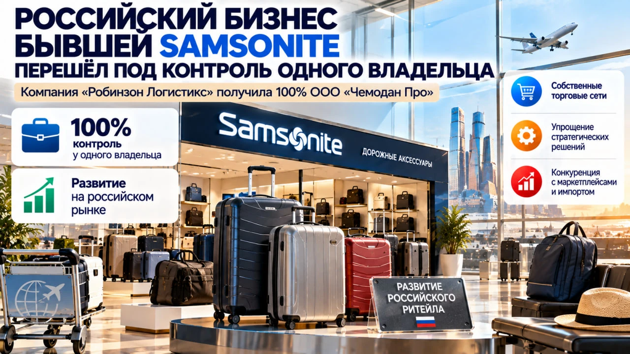 Российский бизнес бывшей Samsonite перешёл под контроль одного владельца. Это означает,...