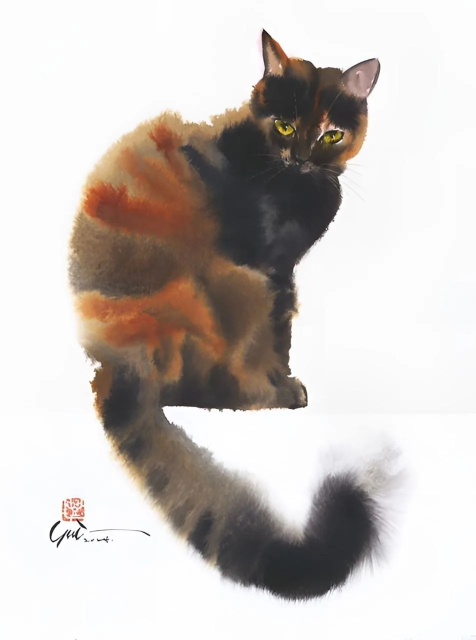 Акварельные котики от художника Мураками Ютака ✨