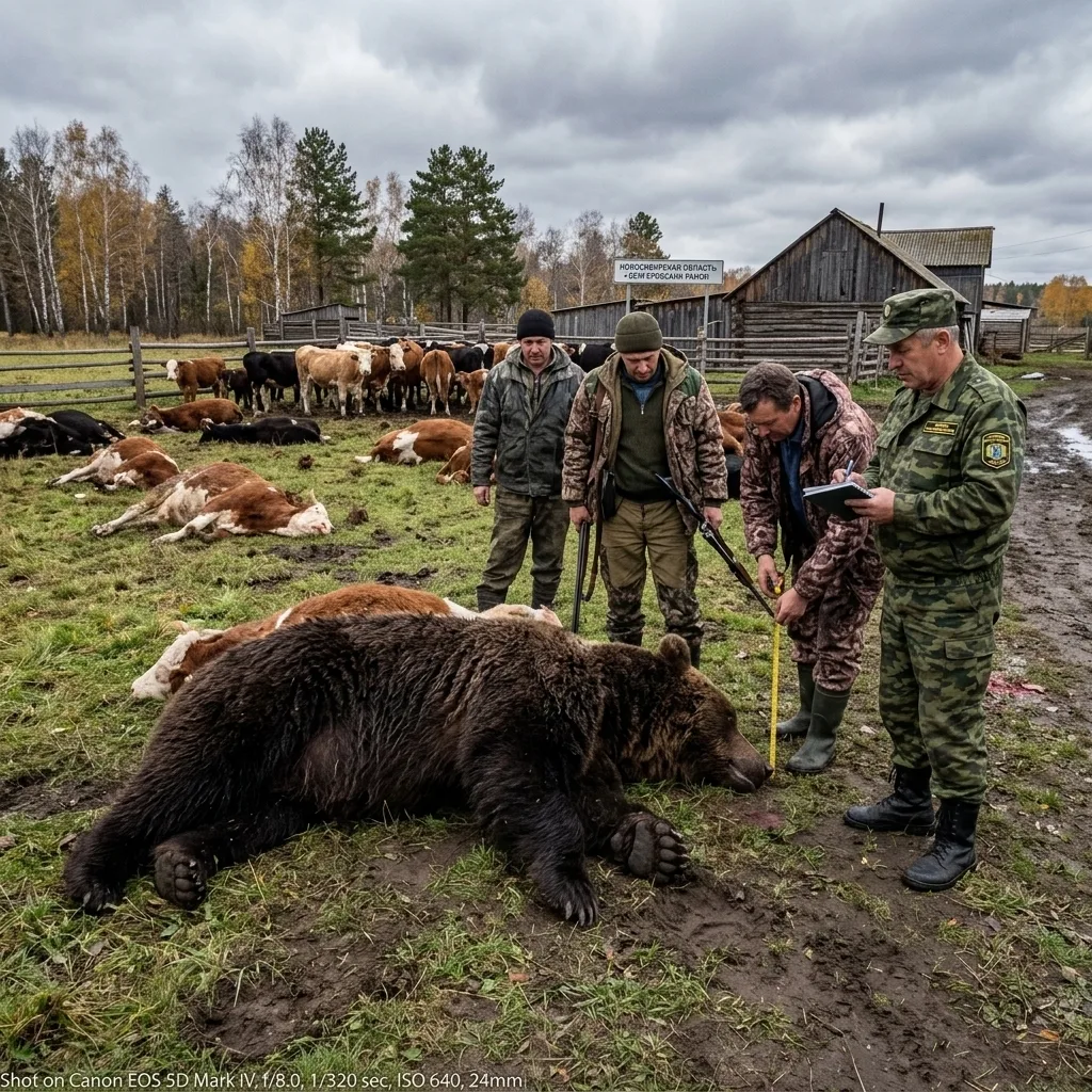 Медведь-гигант уничтожил до 40 голов скота в Новосибирской области