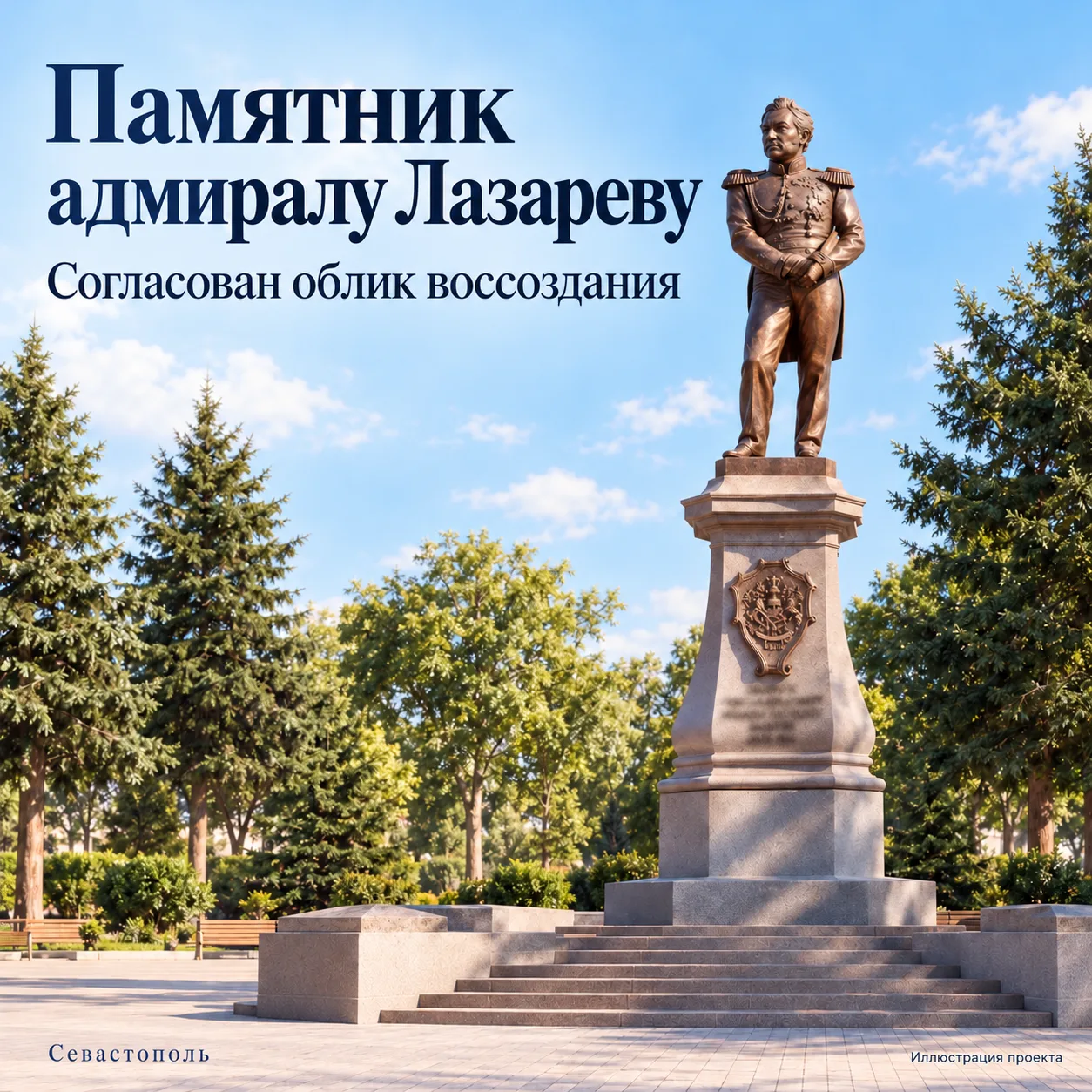 ⚓ В Севастополе согласовали облик памятника адмиралу Михаилу Лазареву