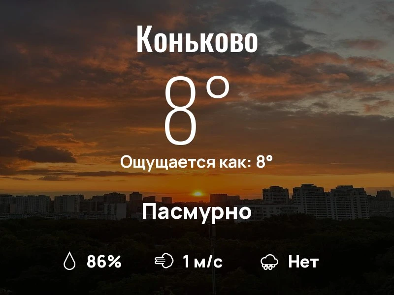 Что с погодой в Коньково?
