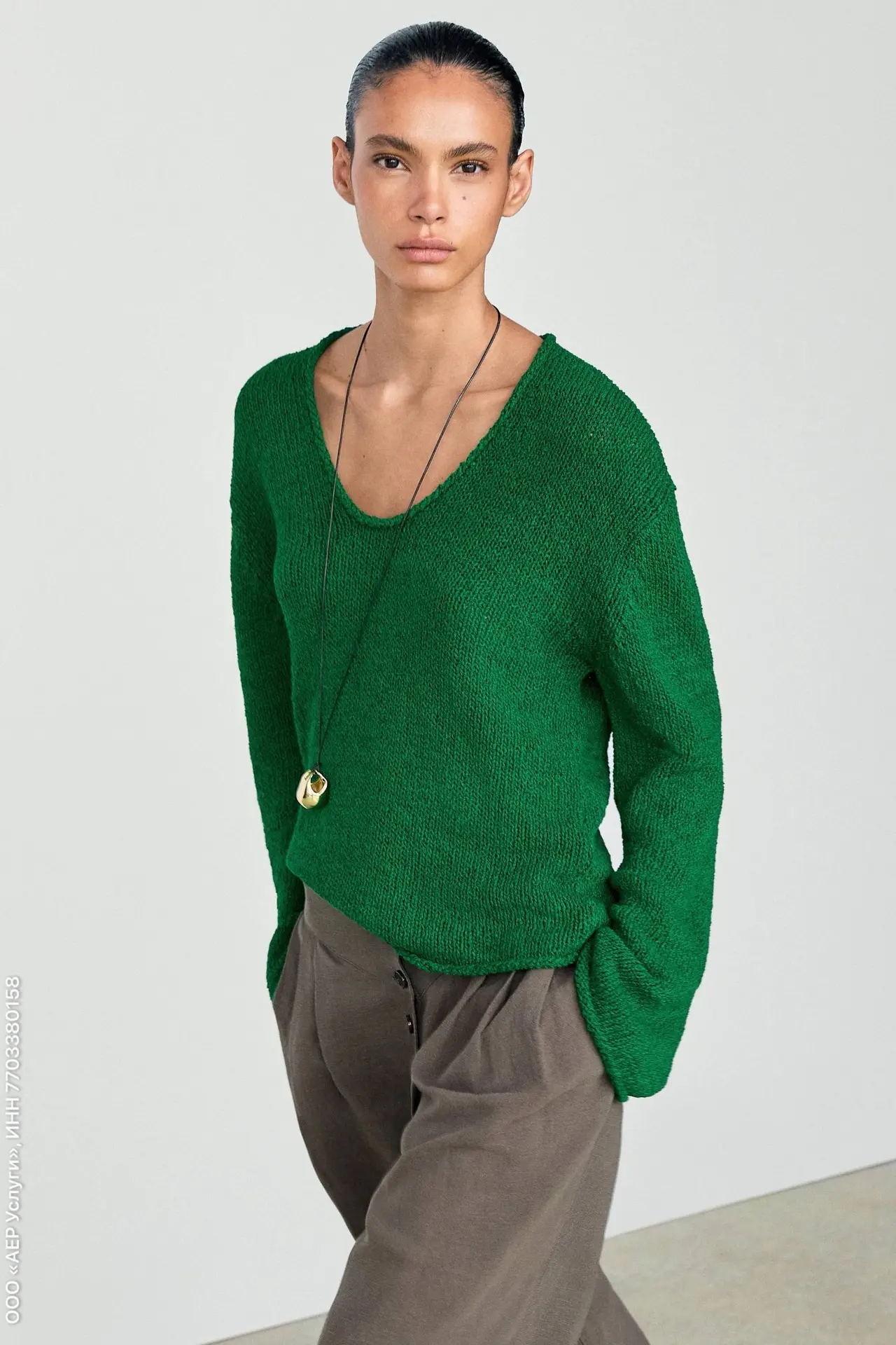 Свитер с U-образным вырезом Massimo Dutti