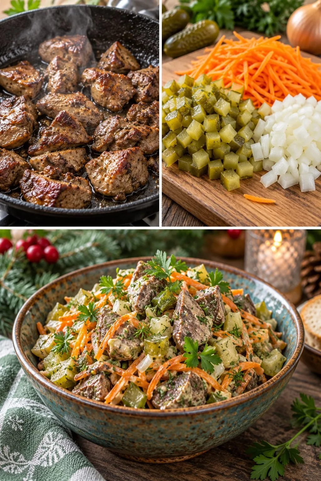 🥩 Печёночный салат с солёными огурцами — осенний хит
