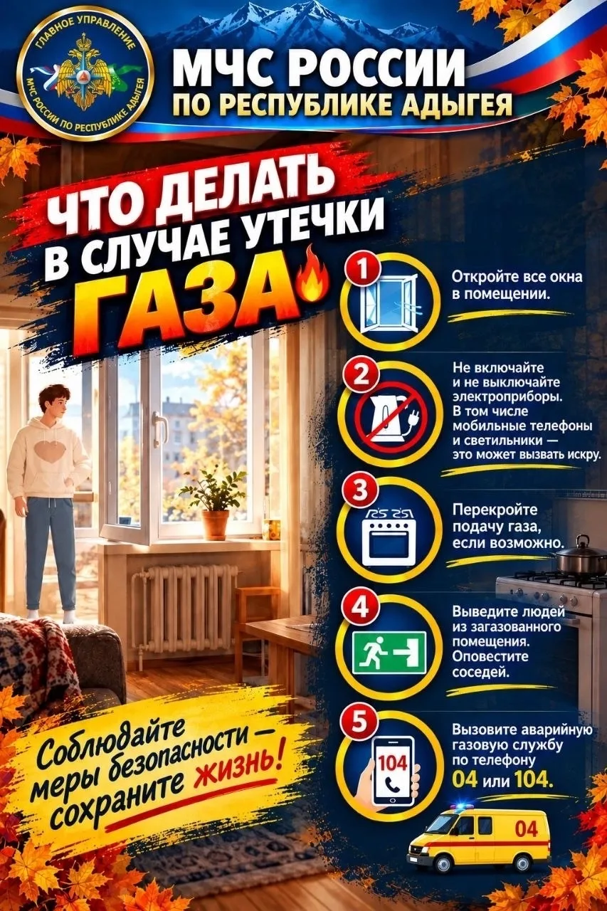 МЧС России напоминает: неукоснительно соблюдайте правила пользования газовыми приборами