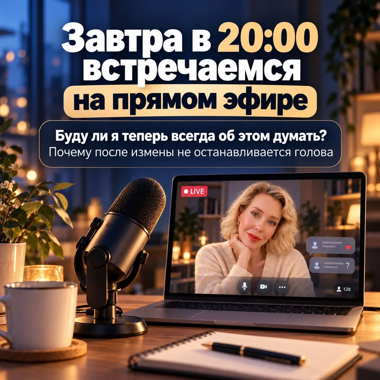 Завтра в 20:00 встречаемся на прямом эфире ❤️