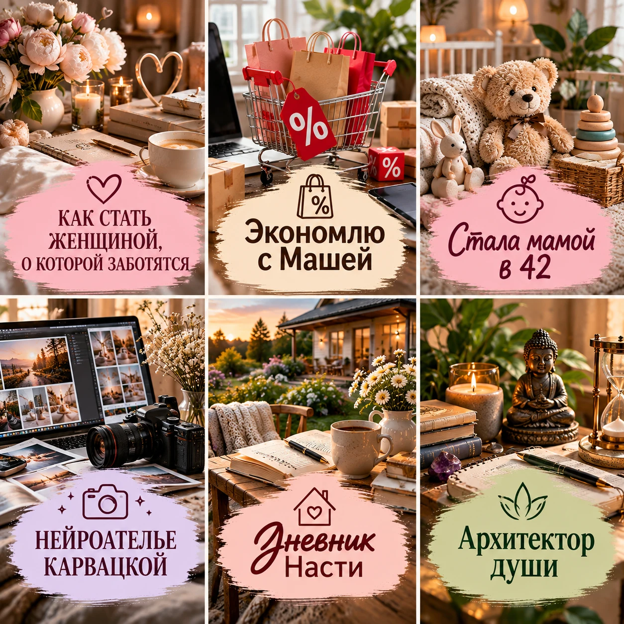 ✨ Собрали подборку каналов для женщин — про отношения, материнство, выгодные покупки, т...