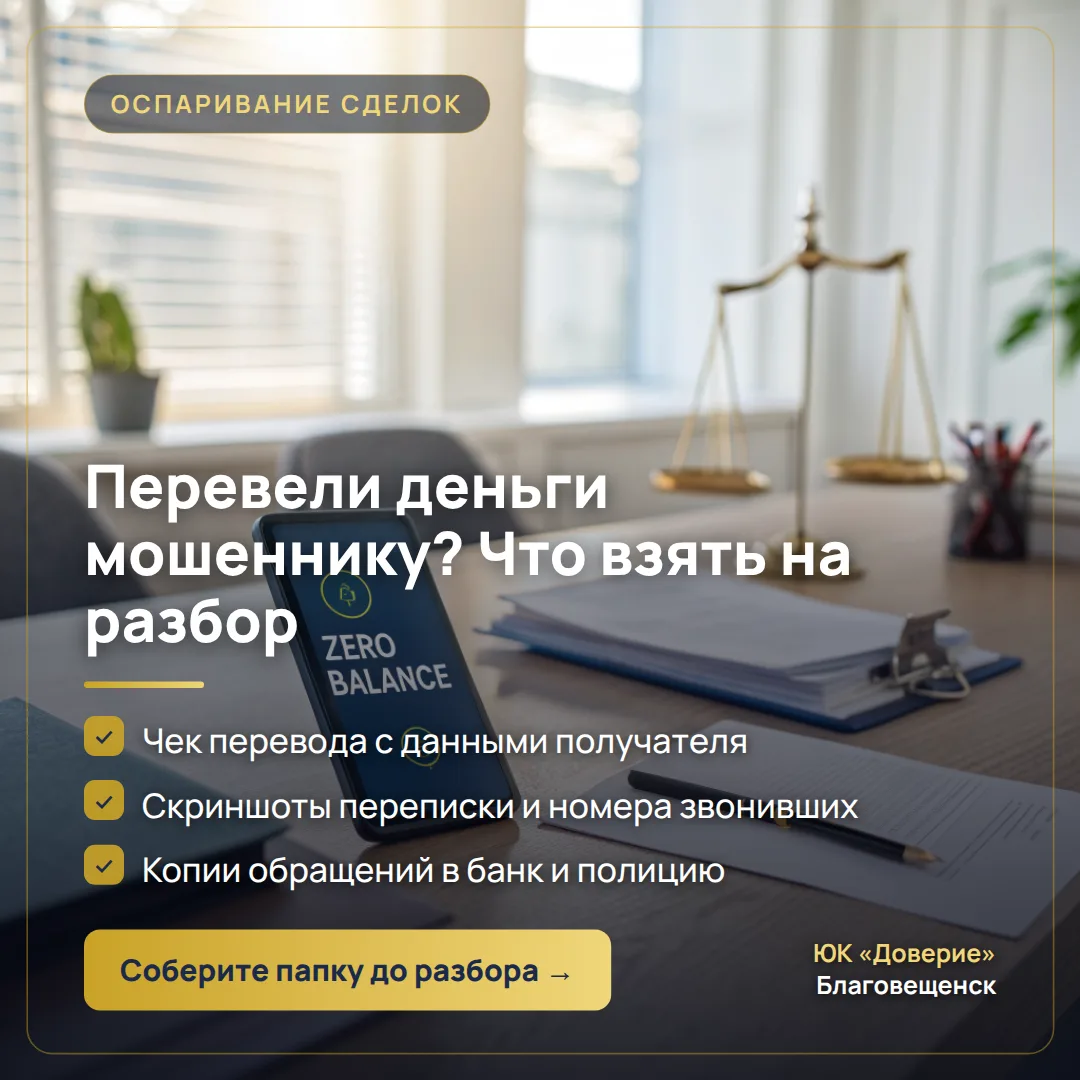 ⚖️ Перевели деньги мошеннику? Что взять на разбор