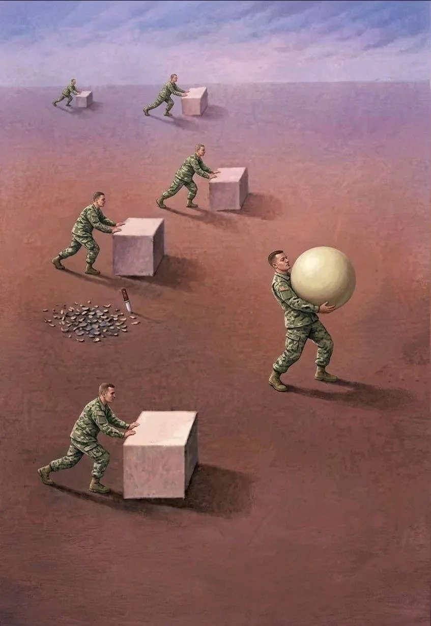 Carry the round, roll the square.