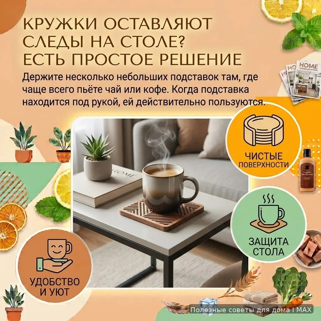 Кружки оставляют следы на столе? Есть простое решение