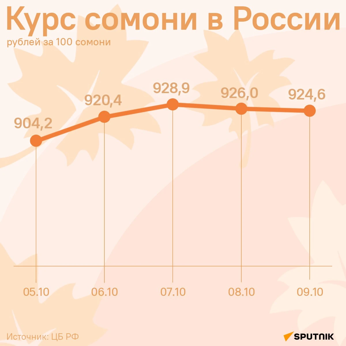 Курс сомони в России снизится на 1,4 рубля за сотню к пятнице, сообщает ЦБ РФ. Подробне...