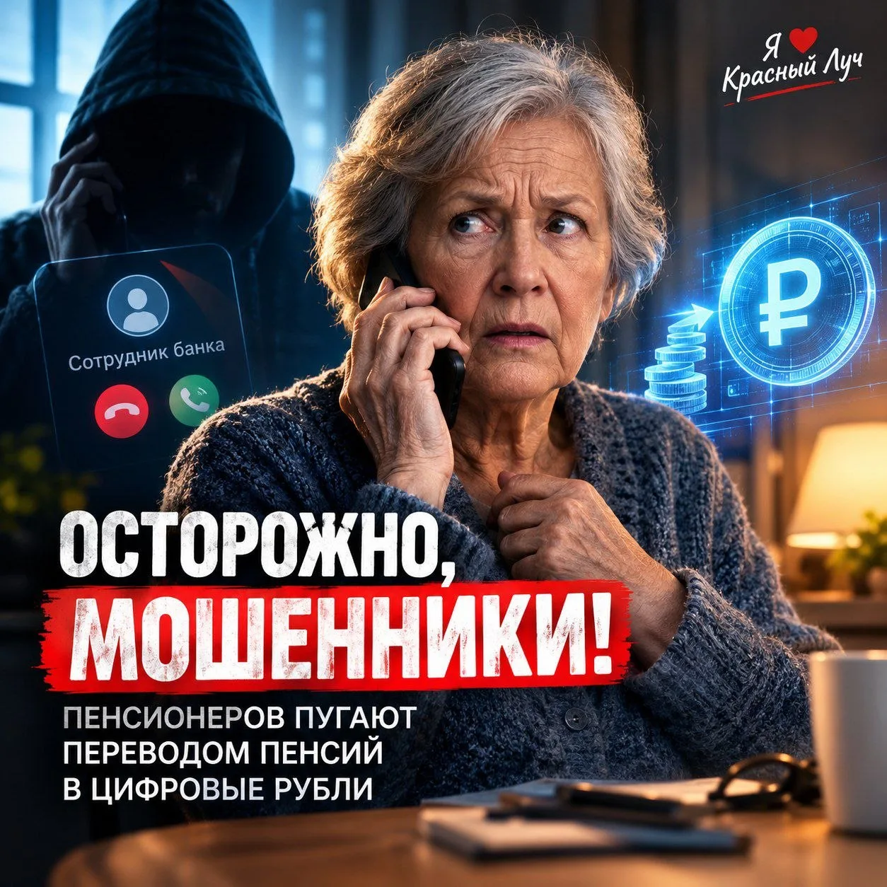 ❗️Осторожно, мошенники: пенсионеров пугают переводом пенсий в цифровые рубли