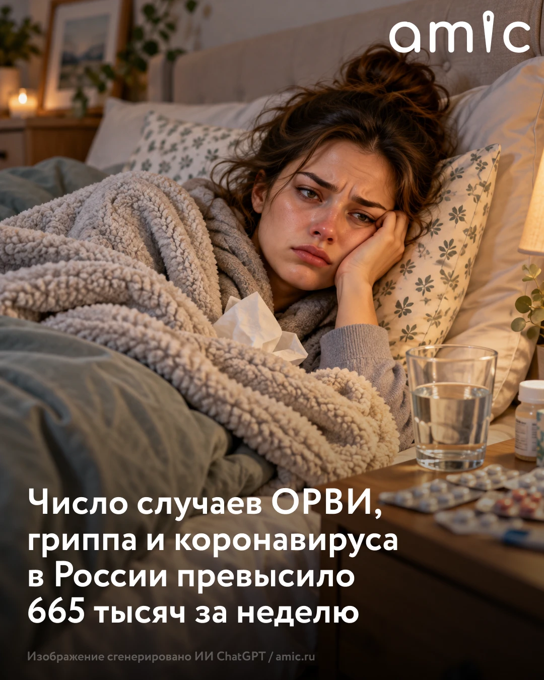 За прошедшие семь дней в России зарегистрировали более 665 тысяч случаев ОРВИ, гриппа и...