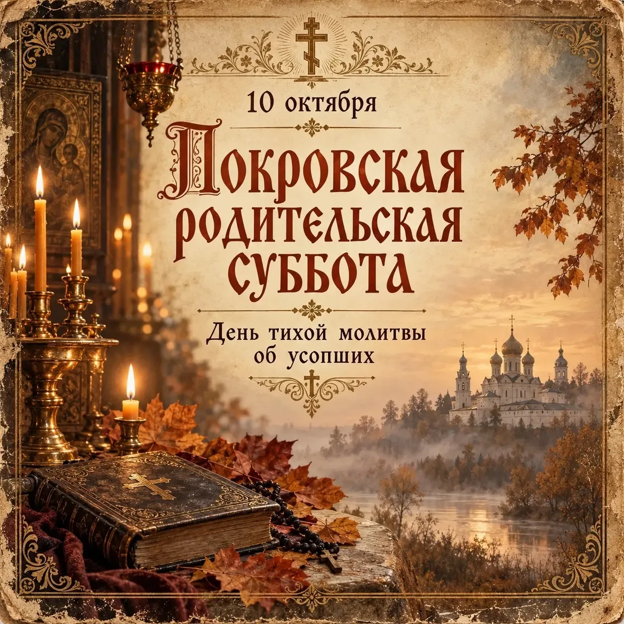🕊️ 10 октября — Покровская родительская суббота. День тихой молитвы об усопших
