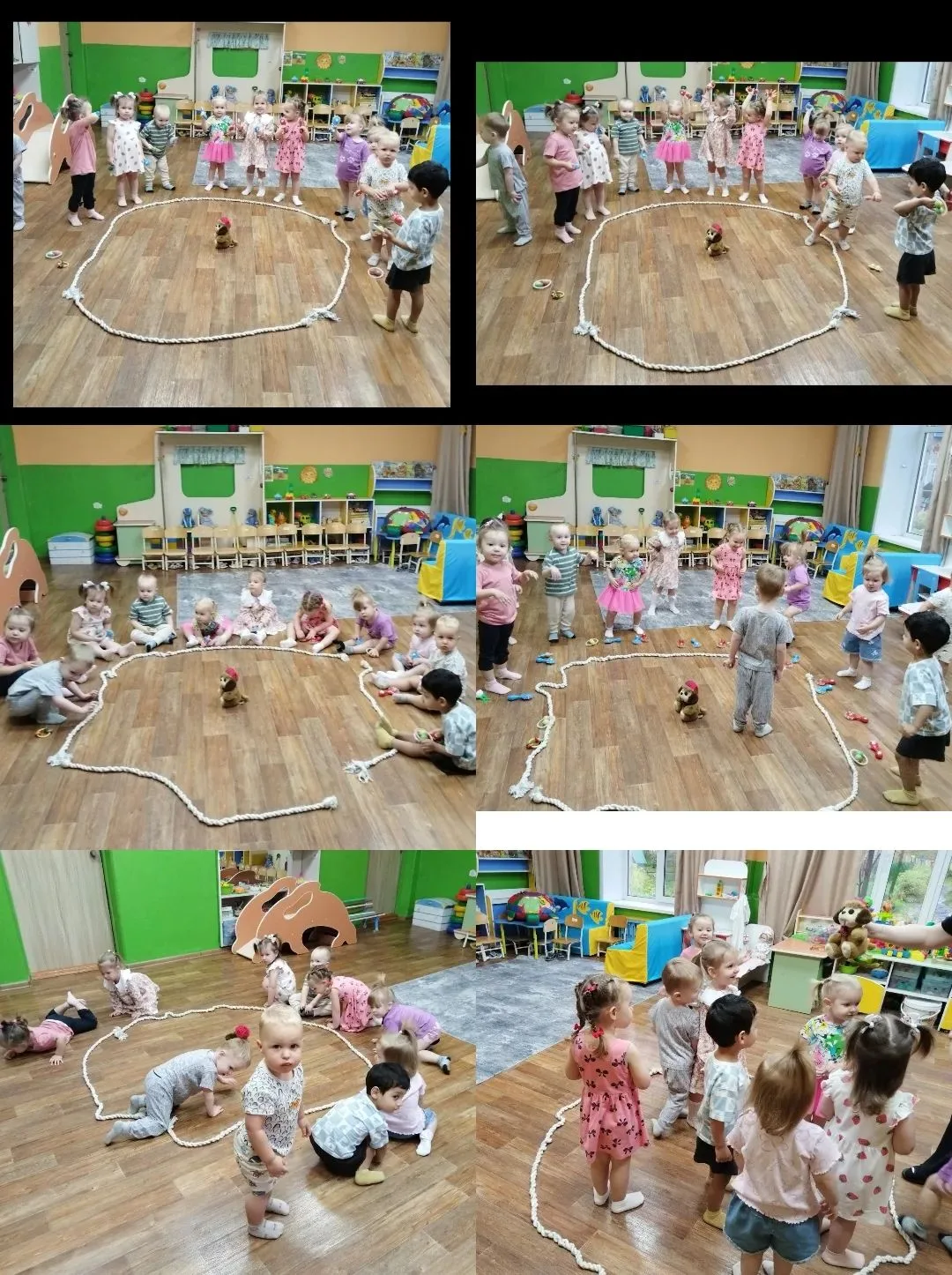 Сегодня наши малыши занимались физкультурой. Пёс Бобик принёс детям погремушки, с котор...