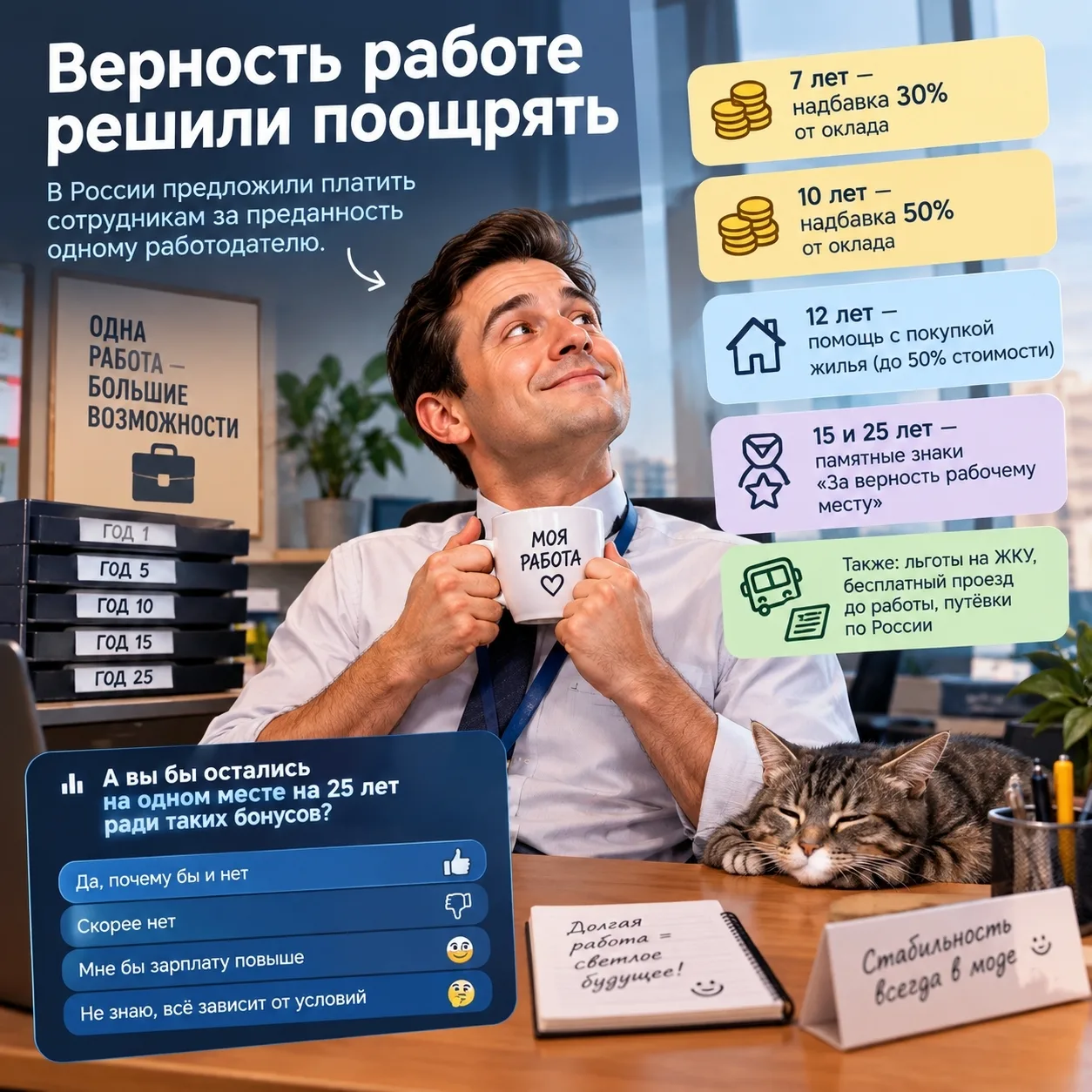 💼 Верность одному работодателю предлагают сделать выгодной
