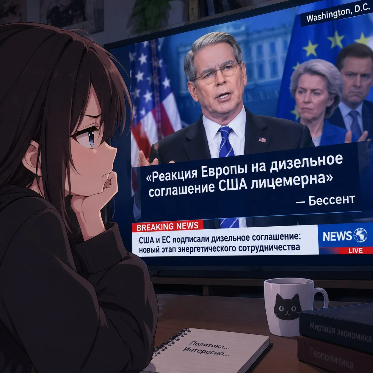 Реакция Европы на дизельное соглашение США лицемерна - Бессент