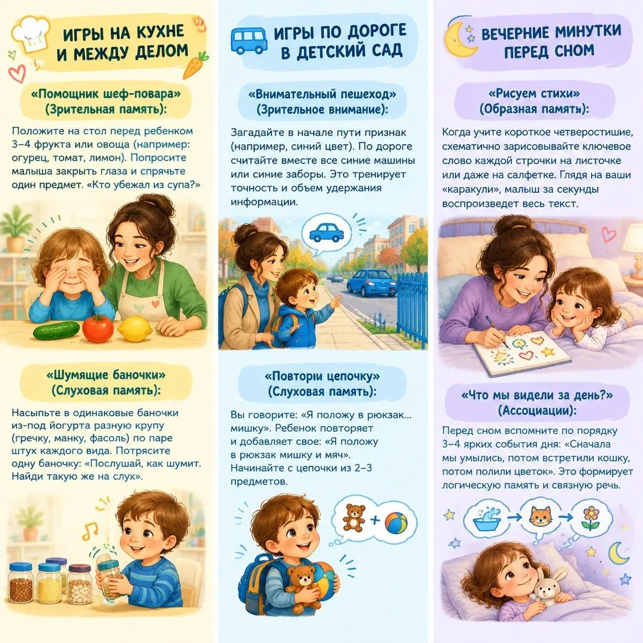 💡 РАЗВИВАЕМ ПАМЯТЬ РЕБЕНКА МЕЖДУ ДЕЛОМ!