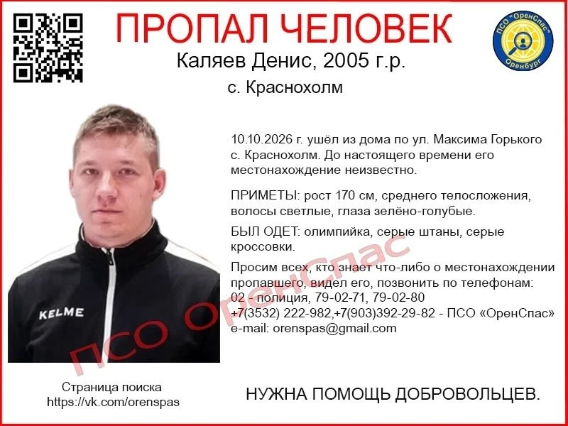 Внимание! Пропал человек, Каляев Денис, 2005 г.р.