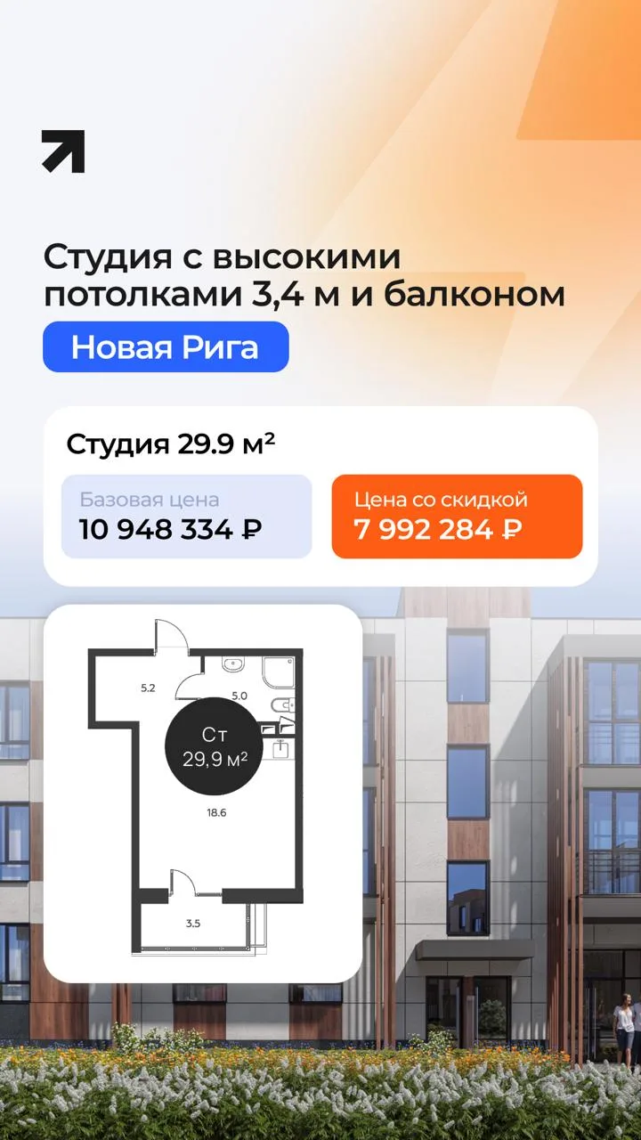 Скидки до 27% в проекте Павлово 3 в Новой Риге