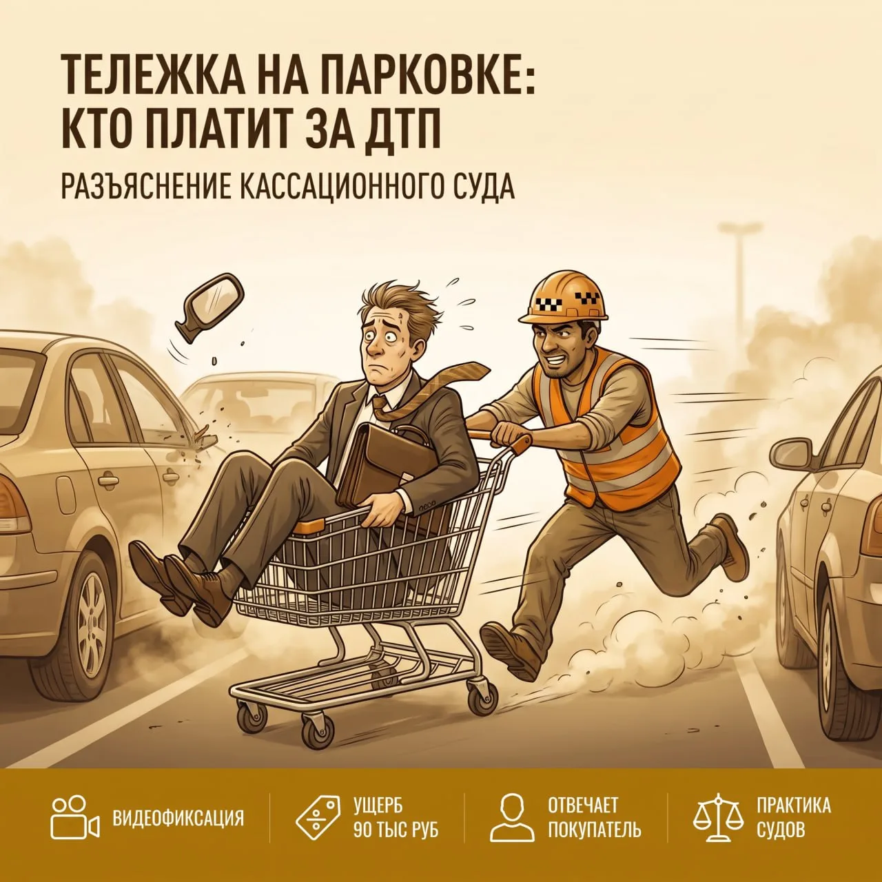 Тележка на парковке — тоже участник ДТП. Кассация объяснила, кто платит