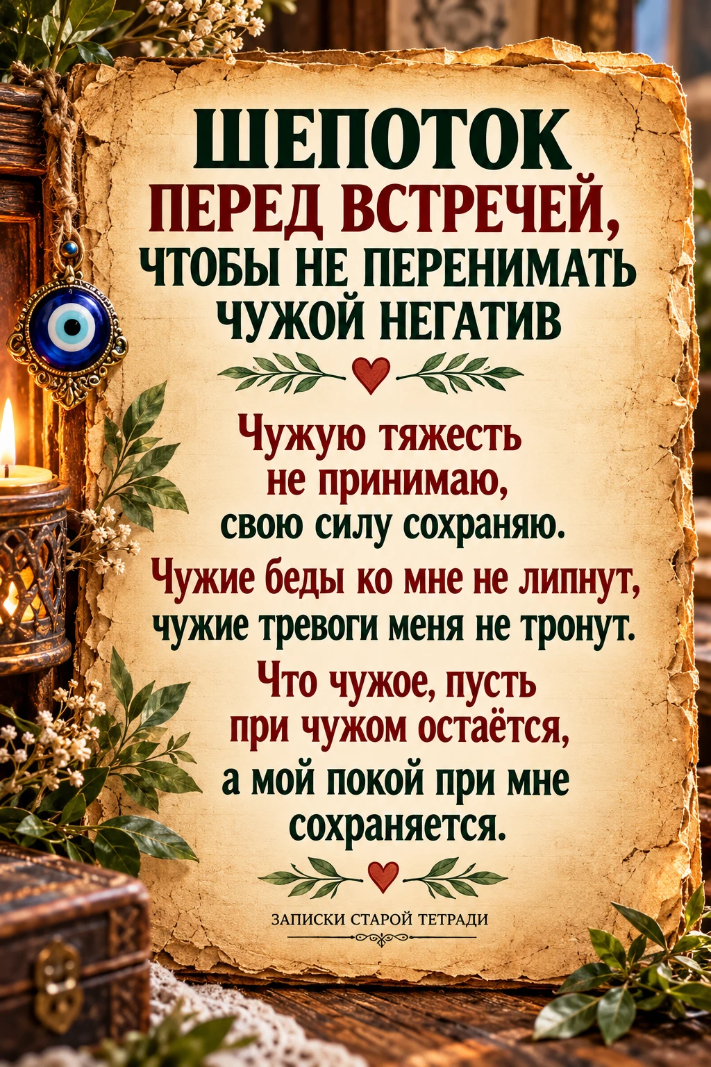 🧿 ШЕПОТОК ПЕРЕД ВСТРЕЧЕЙ, ЧТОБЫ НЕ ПЕРЕНИМАТЬ ЧУЖОЙ НЕГАТИВ
