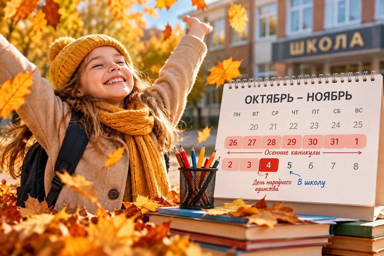 Осенние каникулы у школьников: 10 дней отдыха