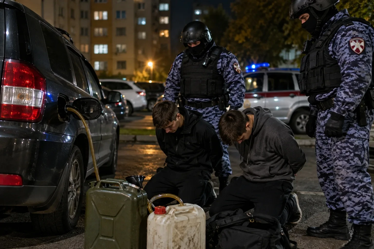 В Брянске поймали парней, сливавших бензин по ночам