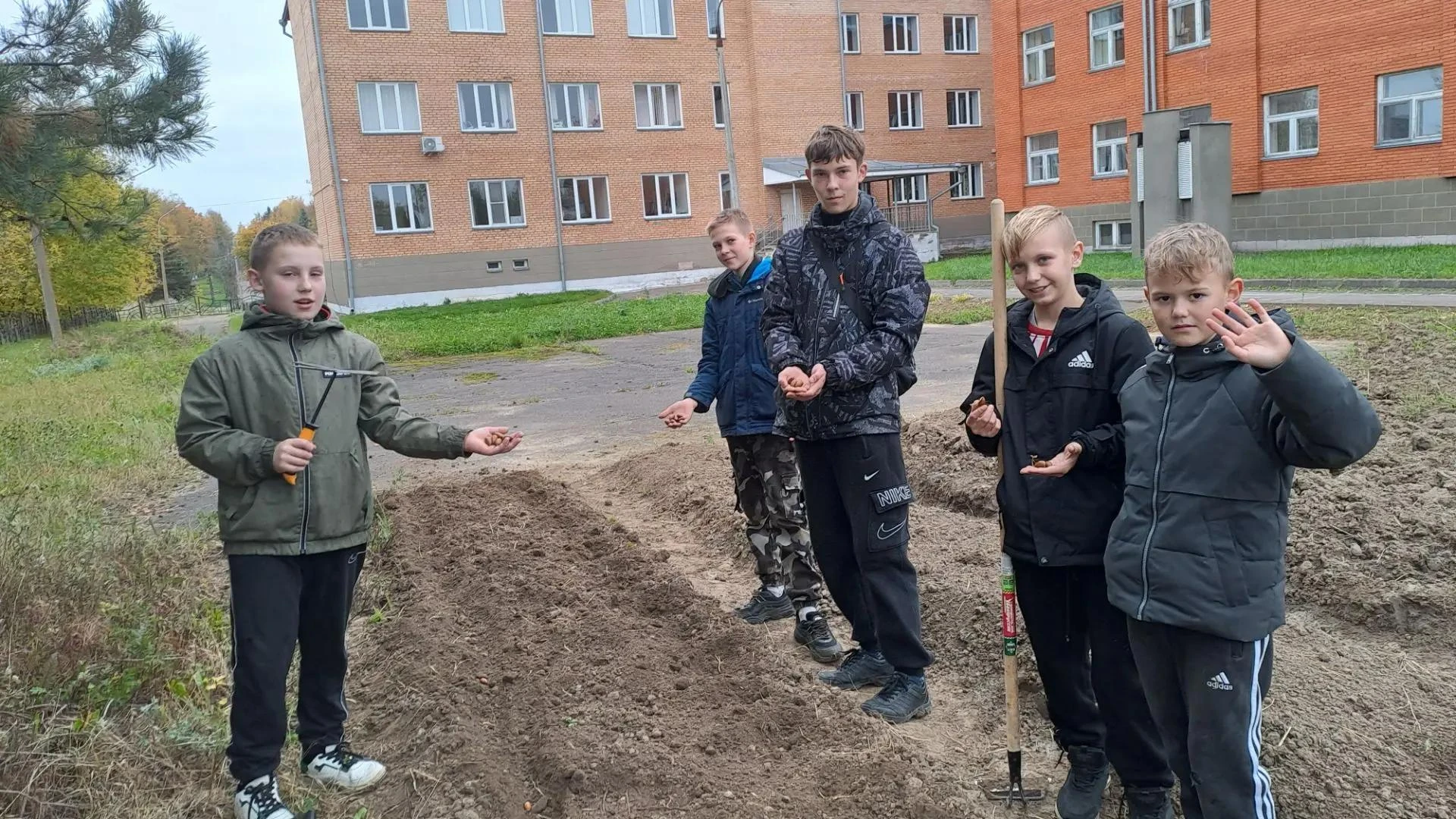 В школьном питомнике посеяли семена кедра и жёлуди дуба