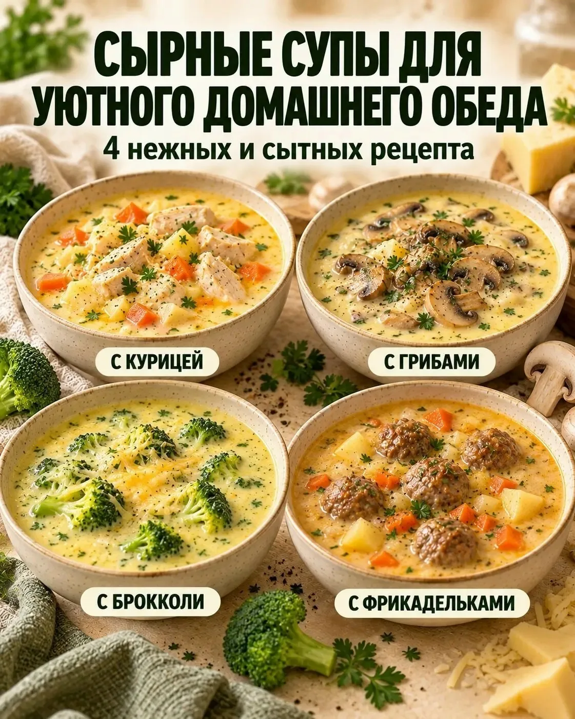 🧀 Сырный суп — тот самый обед, когда хочется чего-то горячего, нежного и по-домашнему ...