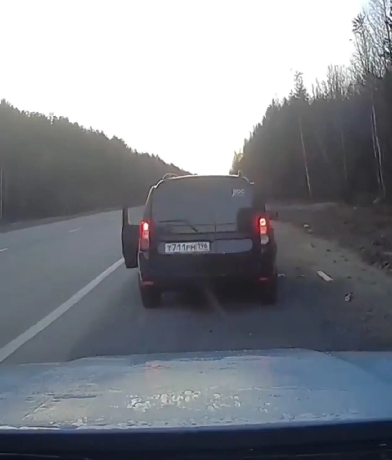 😳На Серовском тракте водитель чуть не сбил дикого лося, который выскочил на трассу пря...