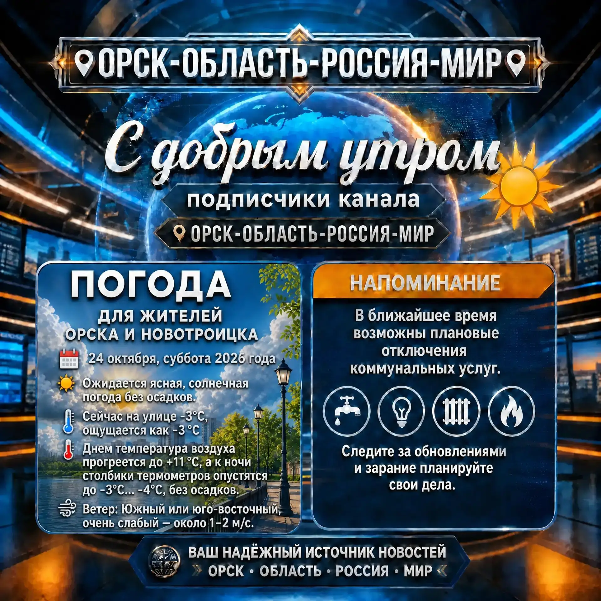 ☀️ Доброе утро, дорогие подписчики нашего канала 📌Орск-Область-Россия-Мир📌