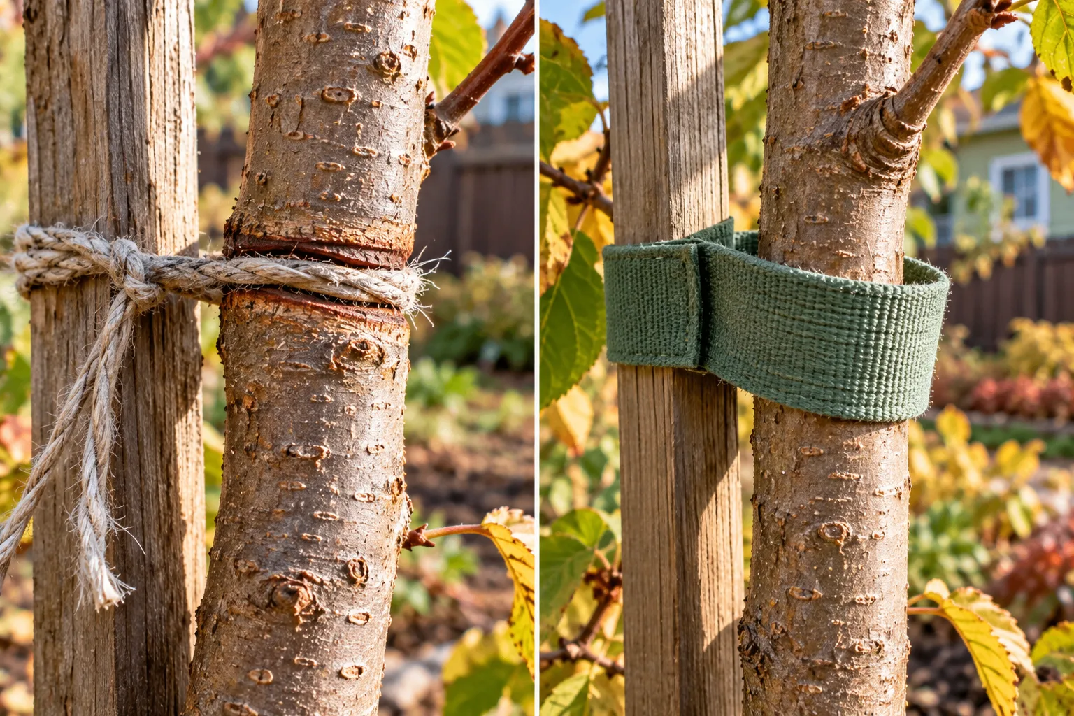🌳 МОЛОДОЕ ДЕРЕВО ПОДВЯЗАЛИ ДВА ГОДА НАЗАД. А ВЕРЁВКА УЖЕ ВРЕЗАЛАСЬ В СТВОЛ!