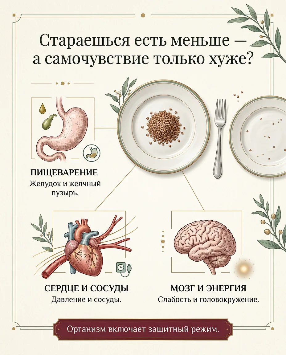 🥣 Стараешься есть меньше — а самочувствие только хуже?