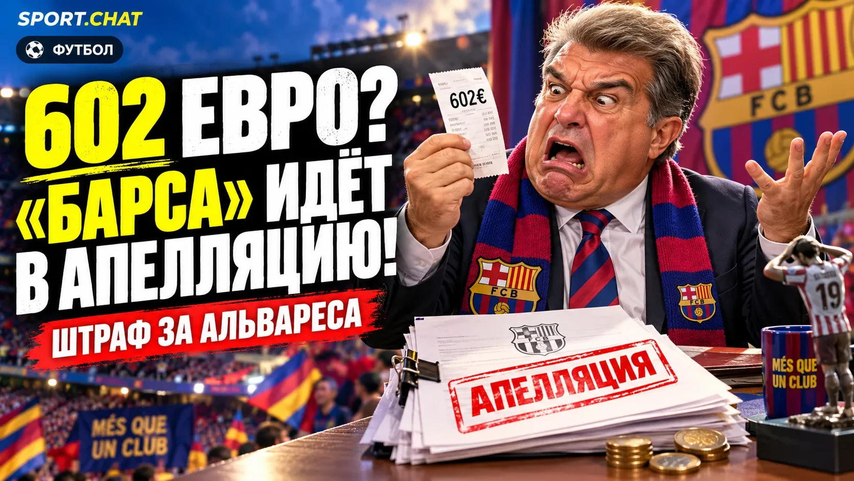 «Барселона» отказалась платить штраф в 602 евро за переговоры с Альваресом и готовит ап...
