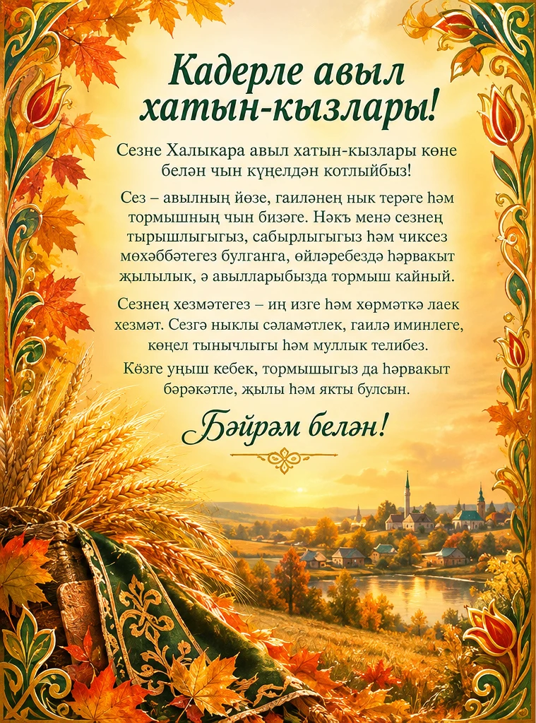 Хәерле көн, кадерле дуслар! 🌾