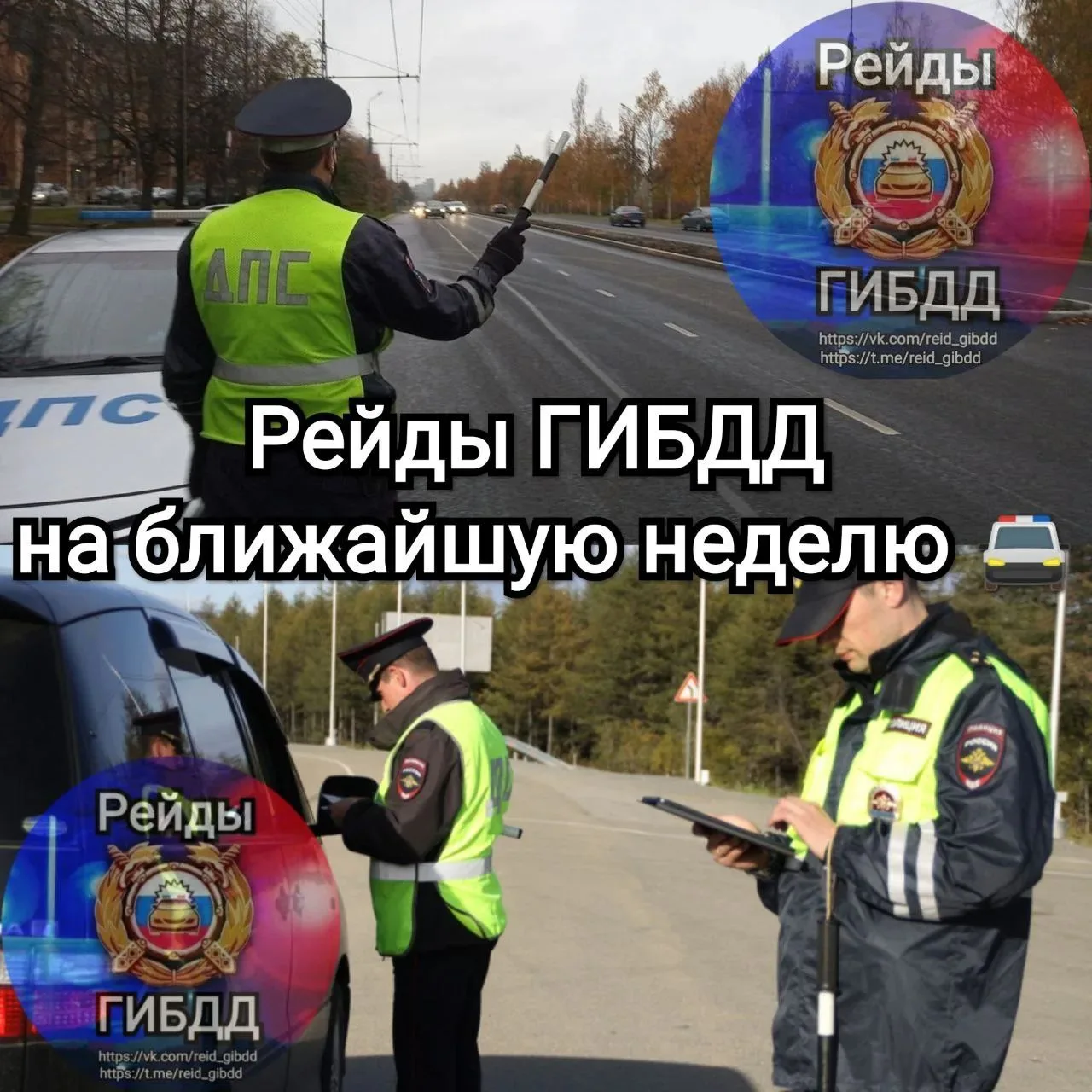 Рейды ГИБДД на ближайшую неделю 🚔