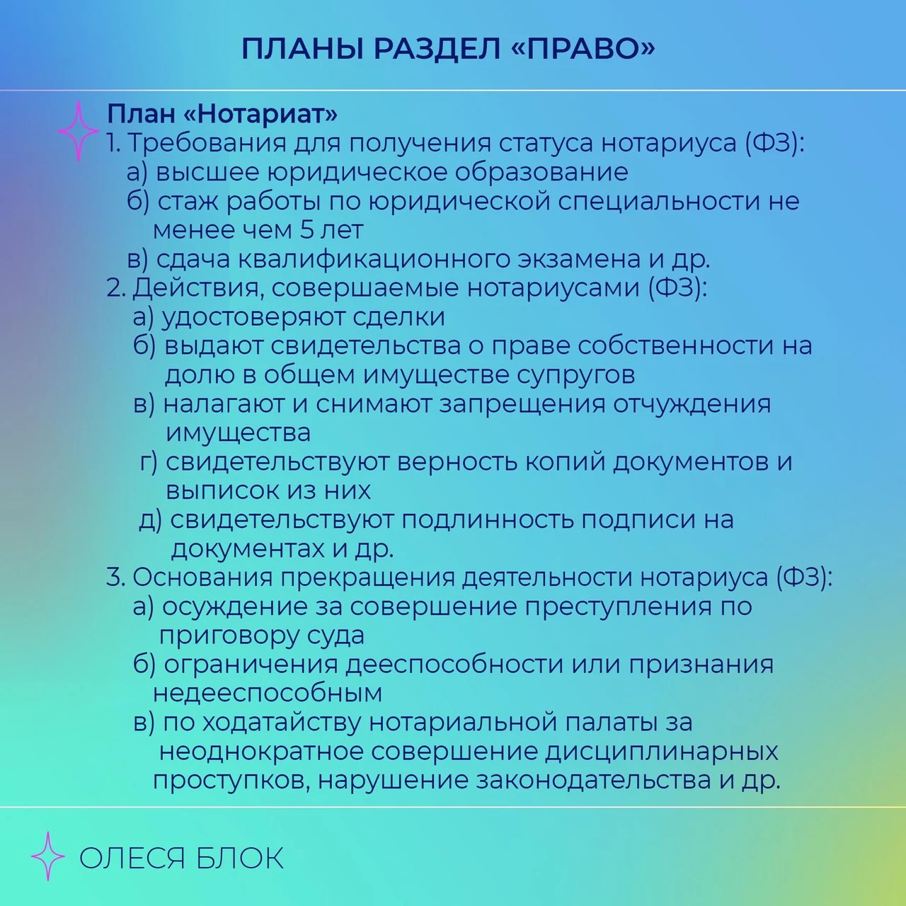 🗂️ Планы по редким темам раздела «Право»