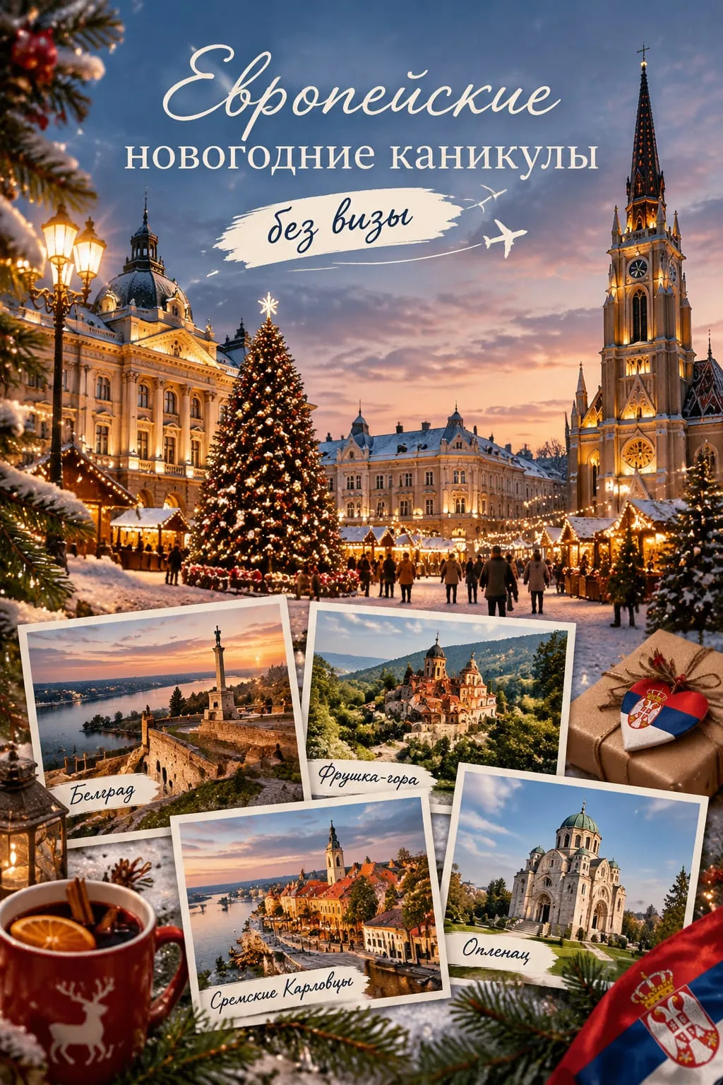 🎄 Европейские новогодние каникулы без визы - открываем Сербию! 🇷🇸✨