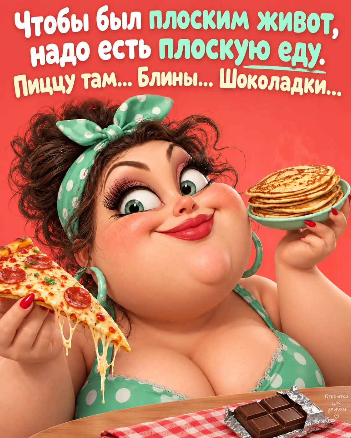 🍕 Я вообще за геометрию в питании! Круглая пицца, квадратный шоколад и треугольный кус...