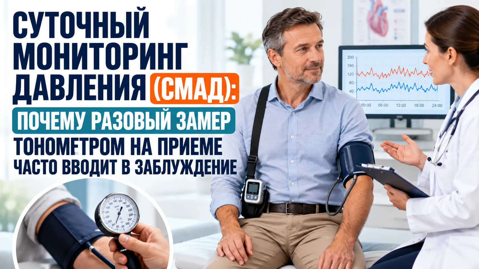 Суточный мониторинг давления (СМАД): почему разовый замер на приёме может обмануть