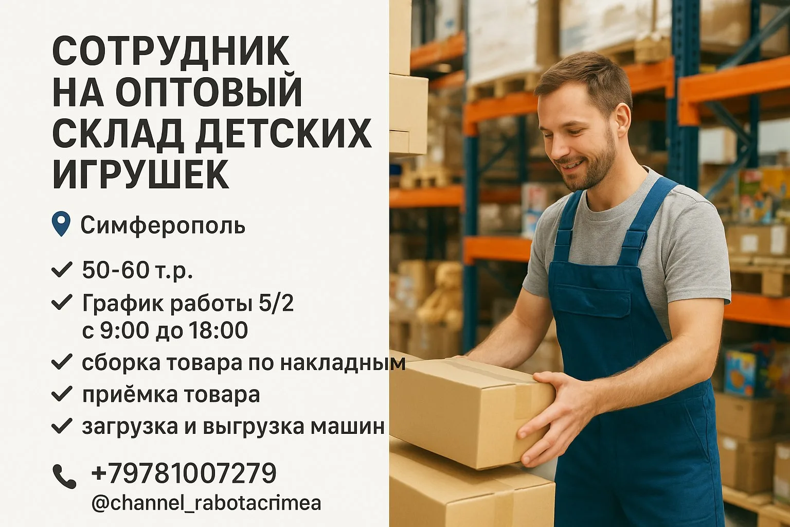 🔊 СОТРУДНИК НА ОПТОВЫЙ СКЛАД ДЕТСКИХ ИГРУШЕК