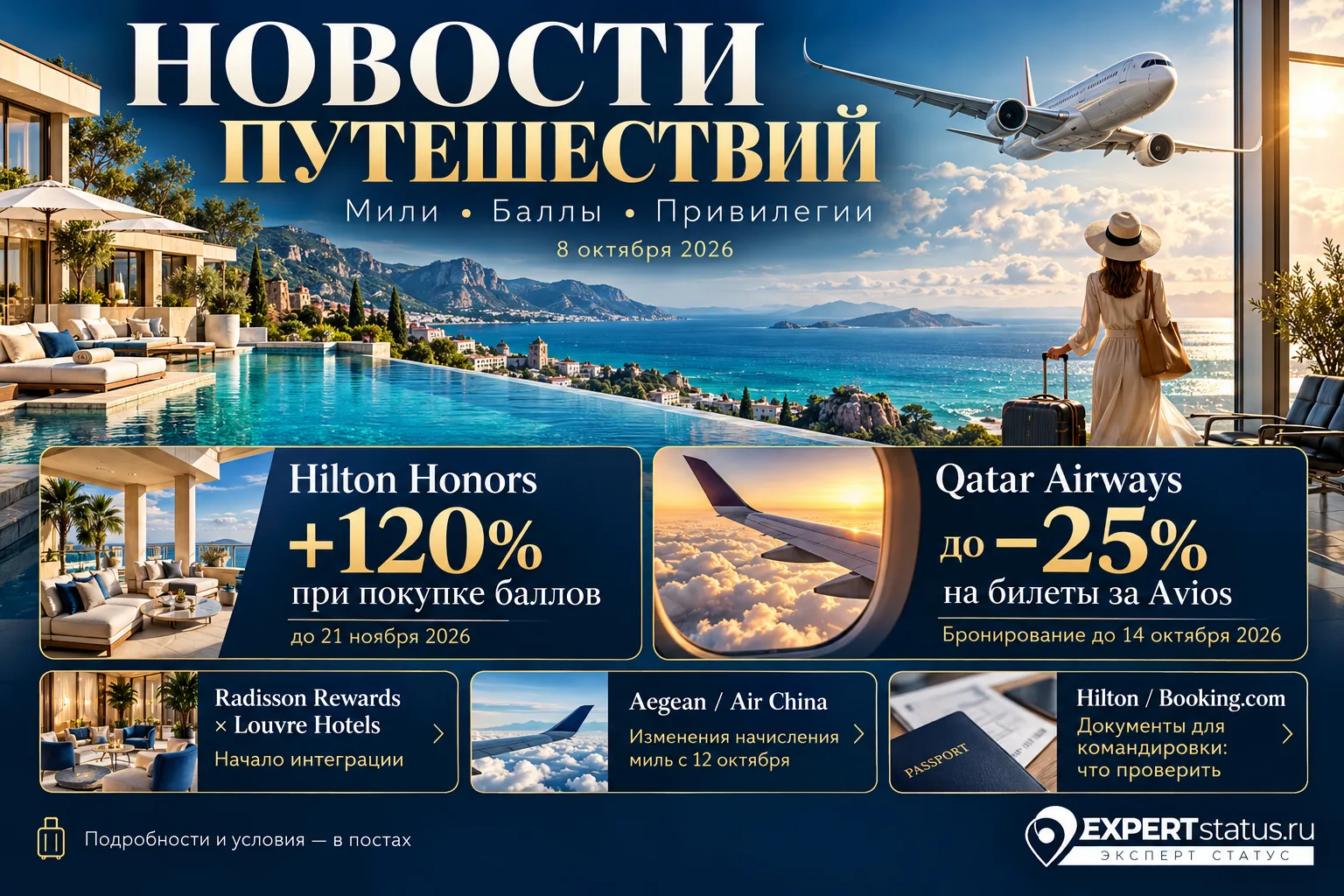 🏨 Hilton Honors: бонус 120% при покупке баллов